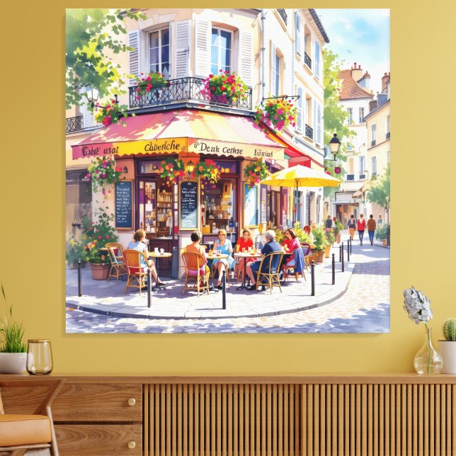 Impressão Em Tela Sommermorgen im Straßencafé (Insitu(Sala de estar))