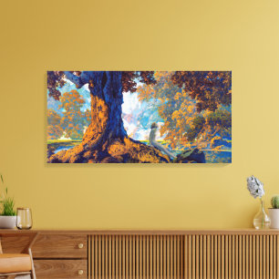 Impressão Em Tela Sonhando   Maxfield Parrish  