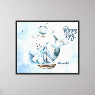 Impressão Em Tela Sonhe Grande Navio no oceano Personalizável