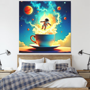 Impressão Em Tela Sonho de café astronauta
