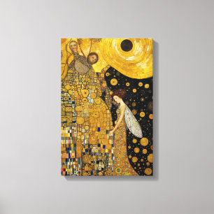 Impressão Em Tela Sonho de Fada ouro em Fantasia Inspirada no Klimt