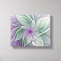 Sonho de Flor, Arte Fractal Verde Abstrato púrpura