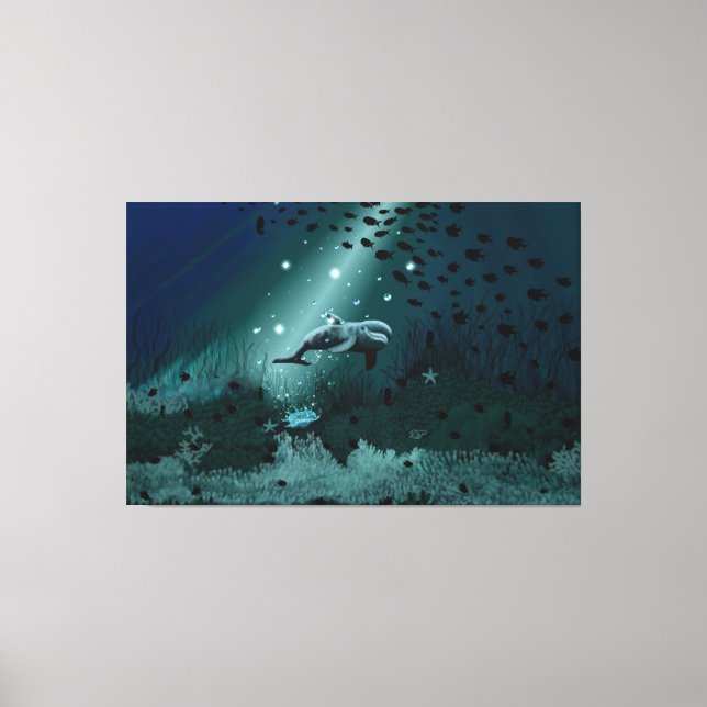 Impressão Em Tela Sonho de golfinho (Frente)