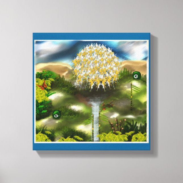 Impressão Em Tela Sonho de Olhos Surreais de Dandelions (Frente)