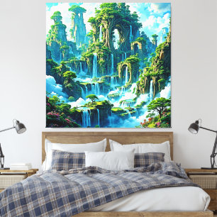 Impressão Em Tela Sonho de Reino de Árvore em Cascata
