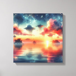 Impressão Em Tela Sonho de Volta às Aulas Oceano Coral Glow