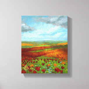 Impressão Em Tela Sonhos da papoila - Giclee envolvido