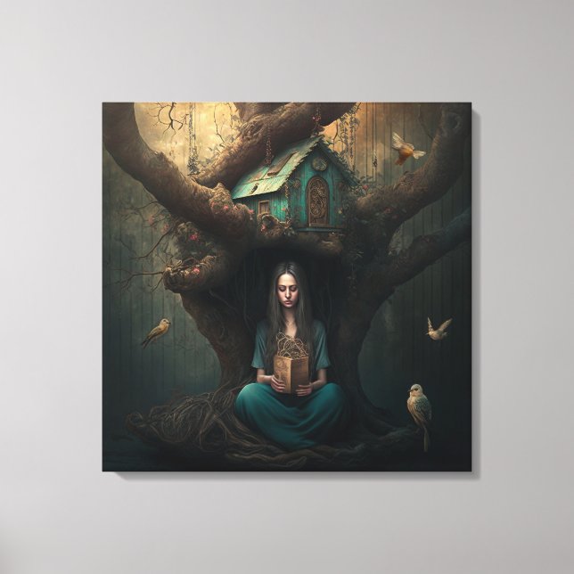 Impressão Em Tela Sonhos de Birdhouse (Frente)