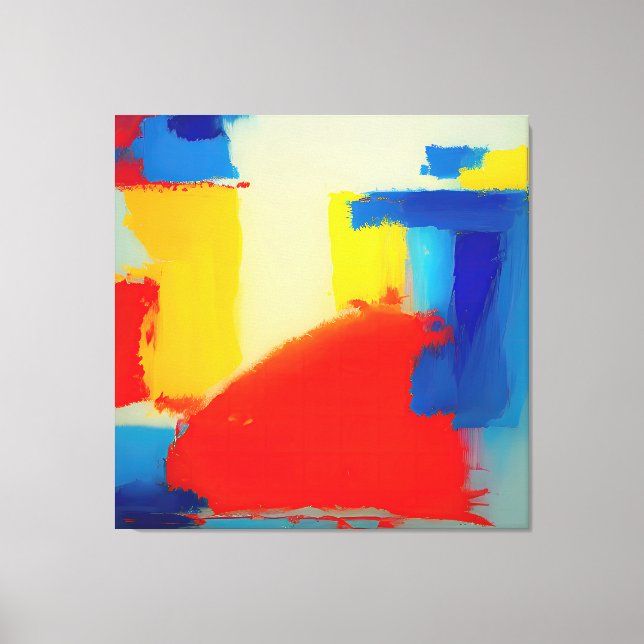 Impressão Em Tela "Sonhos de Cobalto" Abstrato Art (Frente)