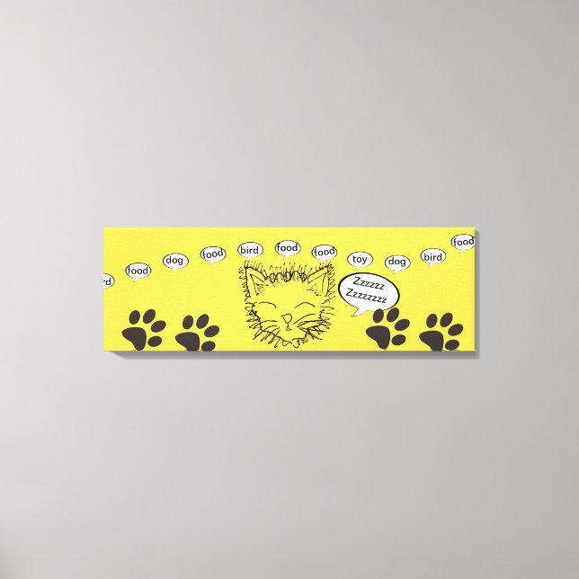 Impressão Em Tela Sonhos sonolentos do gatinho do gato engraçado da (Frente)