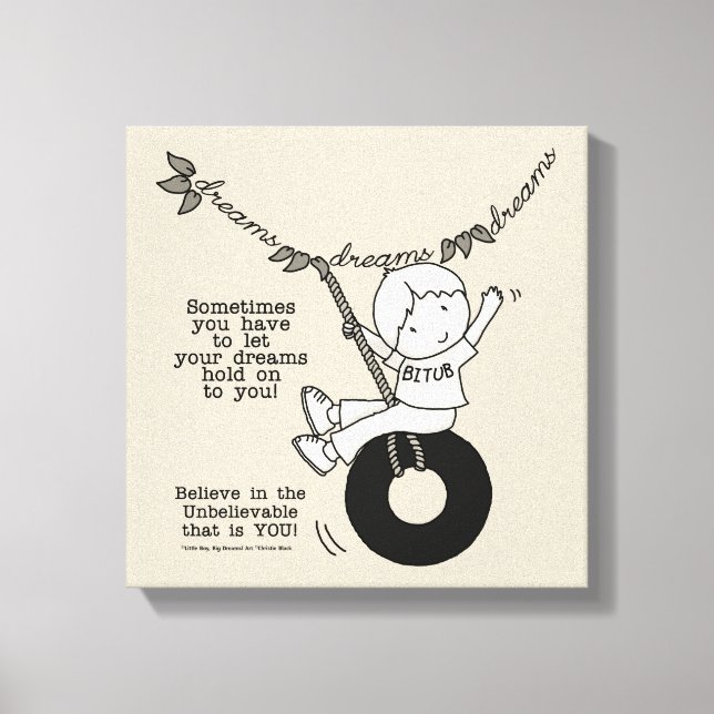 Impressão Em Tela Sonhos te seguram (Frente)