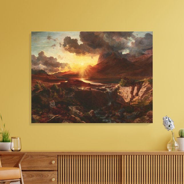 Impressão Em Tela Sonnenuntergang am Hintersee em Berchtesgaden (Insitu(Sala de estar))