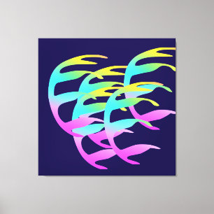 Impressão Em Tela Sopra No Vento Azul Marinho