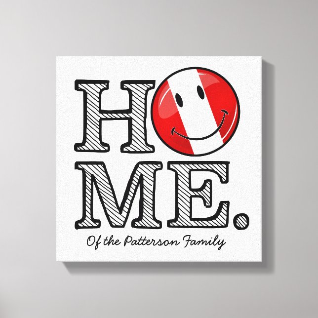 Impressão Em Tela Sorrindo Bandeira Peruana | Câmara aquecida (Frente)