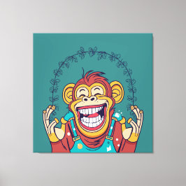 Impressão Em Tela Sorriso de macaco