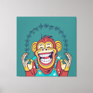 Impressão Em Tela Sorriso de macaco