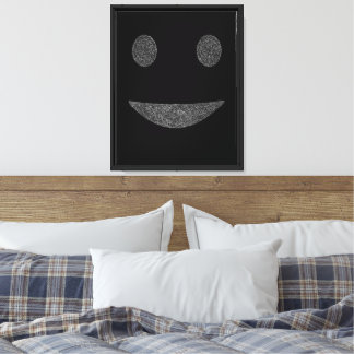Impressão Em Tela Sorriso Fraturado – Arte Facial Abstrata Minimalis