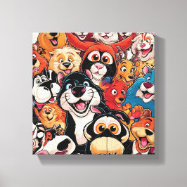 Impressão Em Tela Sorrisos em volta do animal