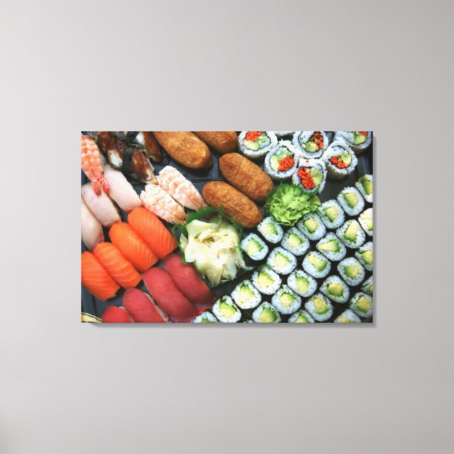 Impressão Em Tela Sortimento de favoritos de sushi japonês (Frente)