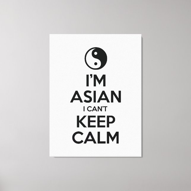 Impressão Em Tela Sou asiático, não consigo ficar calmo (Frente)