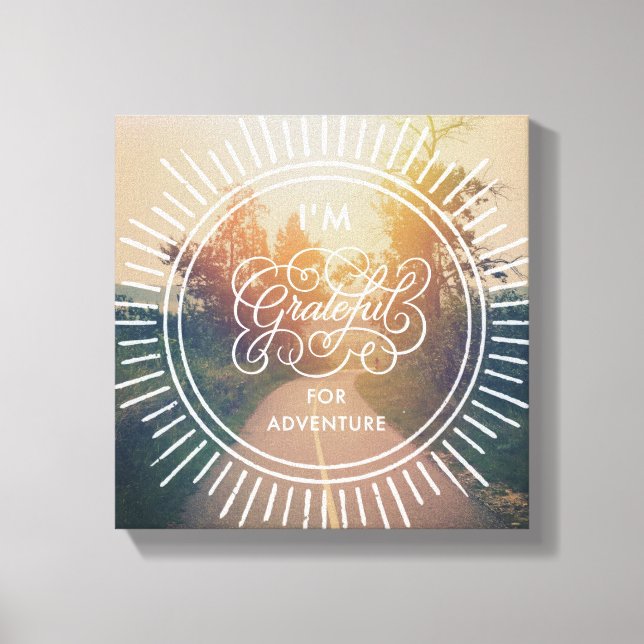 Impressão Em Tela Sou Grata por Aventura (Frente)