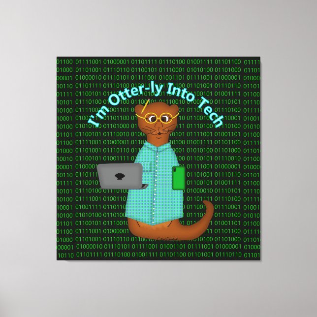 Impressão Em Tela Sou Otter-ly Into Tech (Frente)