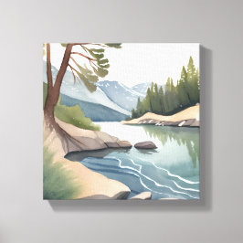 Impressão Em Tela South Lake Tahoe | Paisagem em Aquarela