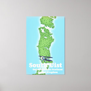 Impressão Em Tela South Uist Hébrides Exteriores Escócia mapa