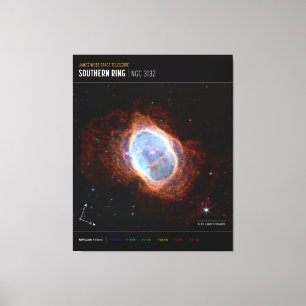 Impressão Em Tela Southern Ring Nebula Space James Webb Telescópio