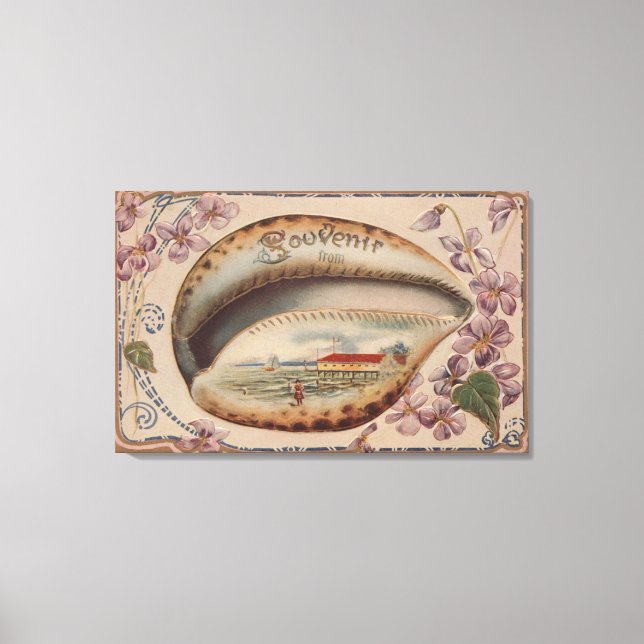 Impressão Em Tela Souvenir De #3 - Qualquer Cidade, Estado (Frente)