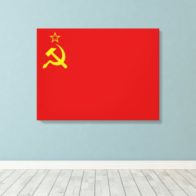Impressão Em Tela Soviet Union Flag, USSR, CCCP, Communism, Lenin (Insitu(piso de madeira))