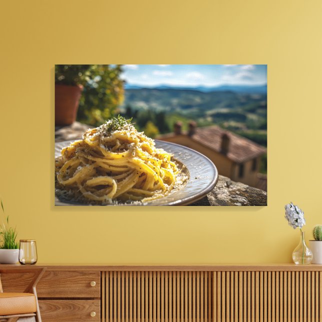 Impressão Em Tela Spaghetti Cacio e Pepe (Insitu(Sala de estar))