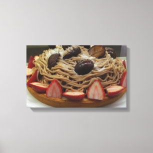 Impressão Em Tela Spaghetti Japonês e Kake de Morango