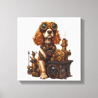 Impressão Em Tela Spaniel Steampunk � Inventor de Cães Vitoriano