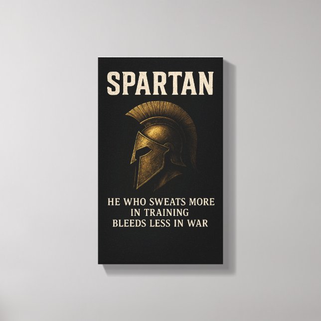 Impressão Em Tela Spartan Motivation Wall Art, Motivational Quote, (Frente)