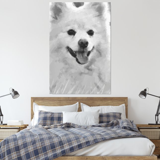Impressão Em Tela Spitz Japonês (Insitu(Quarto))