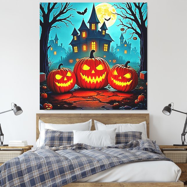 Impressão Em Tela  Spooky Night Haunted House Thrills (Insitu(Quarto))