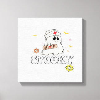 Impressão Em Tela Spooky Nurse Practitioner Cute Halloween Classic T