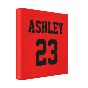 Impressão Em Tela Sports Jersey Number e Name Red Personalizados