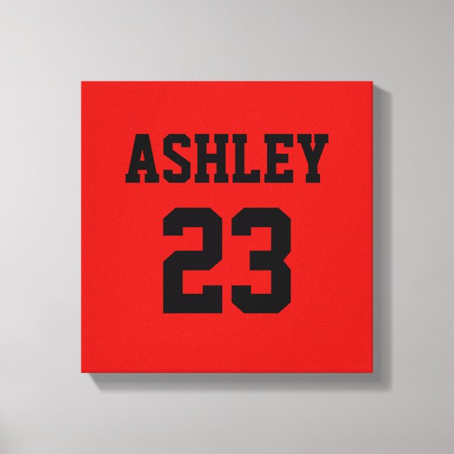 Impressão Em Tela Sports Jersey Number e Name Red Personalizados (Frente)