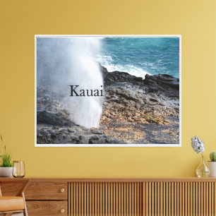 Impressão Em Tela Spouting Horn em Kauai, Havaí