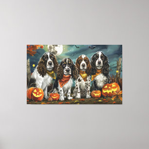 Impressão Em Tela Springer Spaniel Halloween Assustador