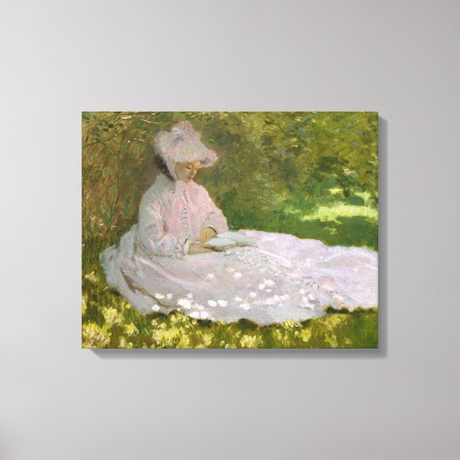 Impressão Em Tela Springtime por Claude Monet (Frente)