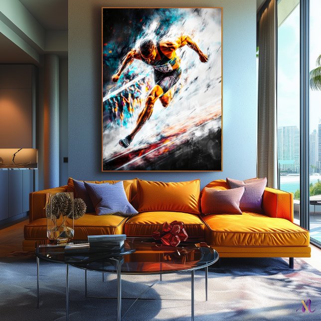 Impressão Em Tela Sprint Champion - Rastreio e Campo de Arte Esporti (Criador carregado)