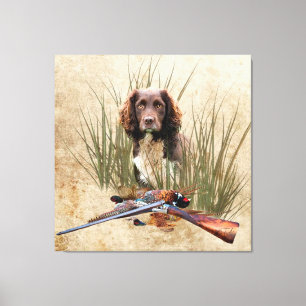 Impressão Em Tela Sprocker Spaniel Tapeçaria Poster Triptych Acrílic