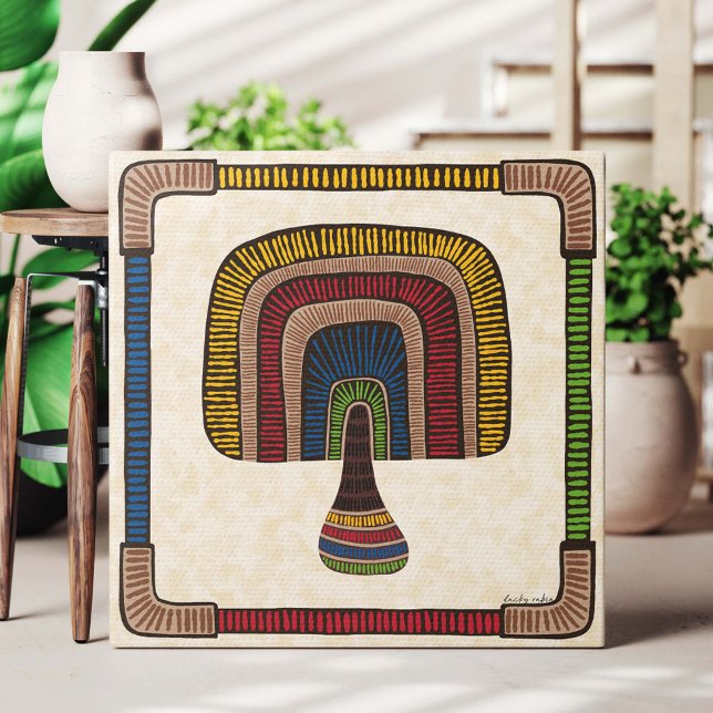 Impressão Em Tela Square Abstract Mushroom (Criador carregado)