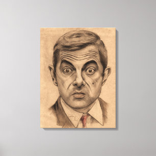 Impressão Em Tela Sr. Feijão de Rowan Atkinson A.K.A