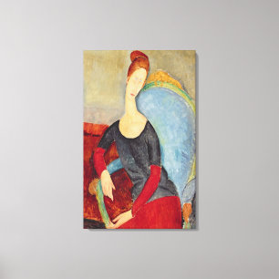 Impressão Em Tela Sra. Hebuterne em uma Cadeira azul, 1918