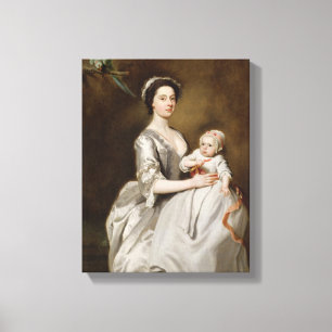 Impressão Em Tela Sra. Sharpe e criança, 1731 (óleo em canvas)