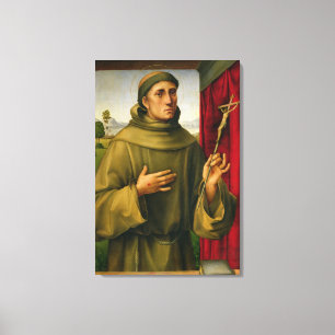 Impressão Em Tela St Francis de Assissi, c.1490 (tempera no painel)